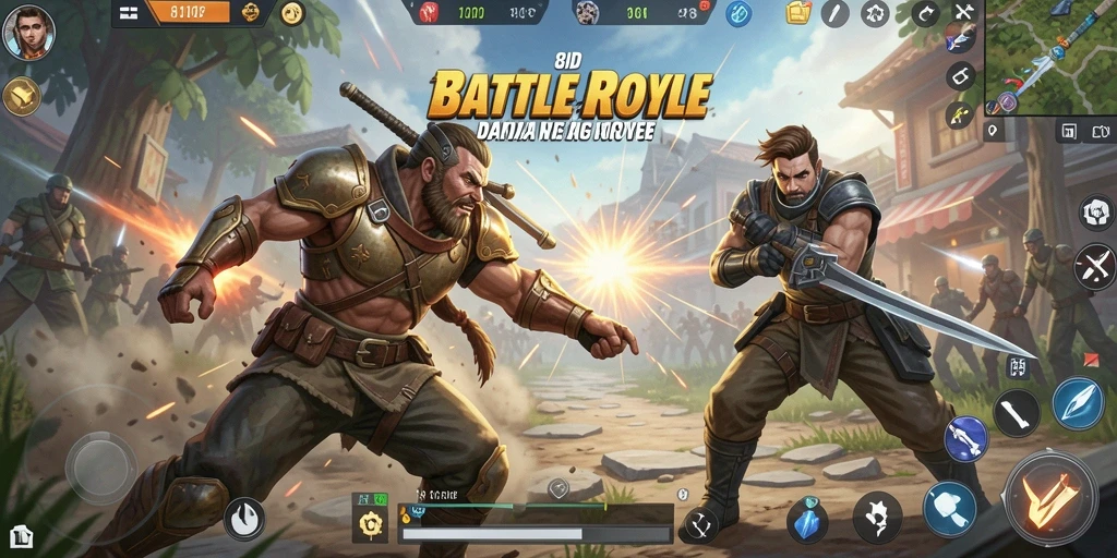 Tampilan menegangkan dari gameplay Battle Royale 8ID.