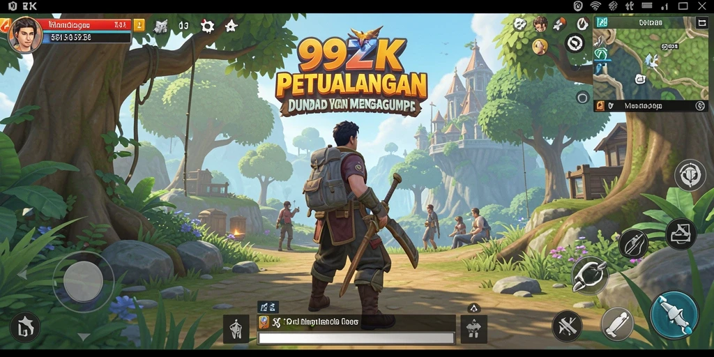 Screenshot menunjukkan karakter utama menjelajahi dunia Open World yang luas.