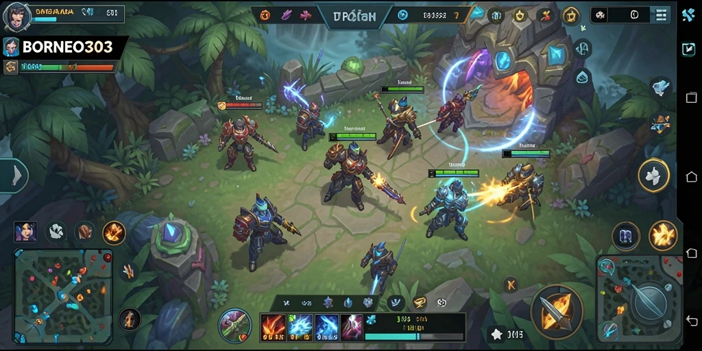Screenshot gameplay menampilkan pertempuran seru di arena.