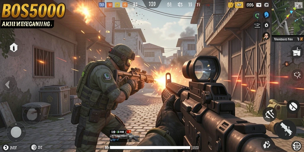 Tampilan gameplay mendebarkan dalam <strong>BOS5000</strong> yang penuh aksi.
