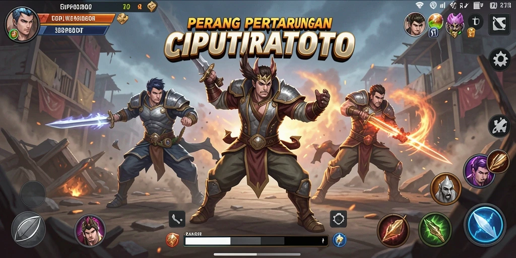 Tampilkan karakter bertarung dalam pertarungan intens di CIPUTRATOTO.