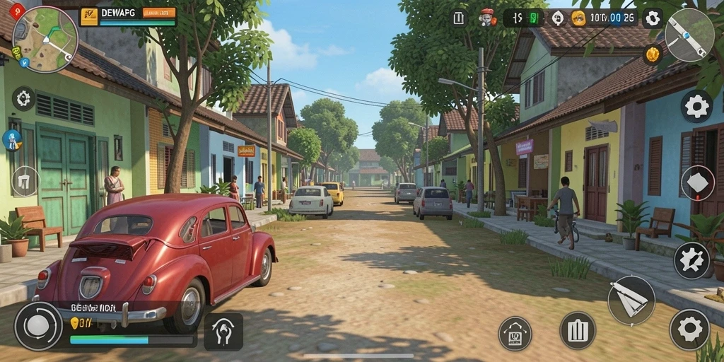 Tampilan gameplay DEWAPG yang penuh warna dan interaktif.