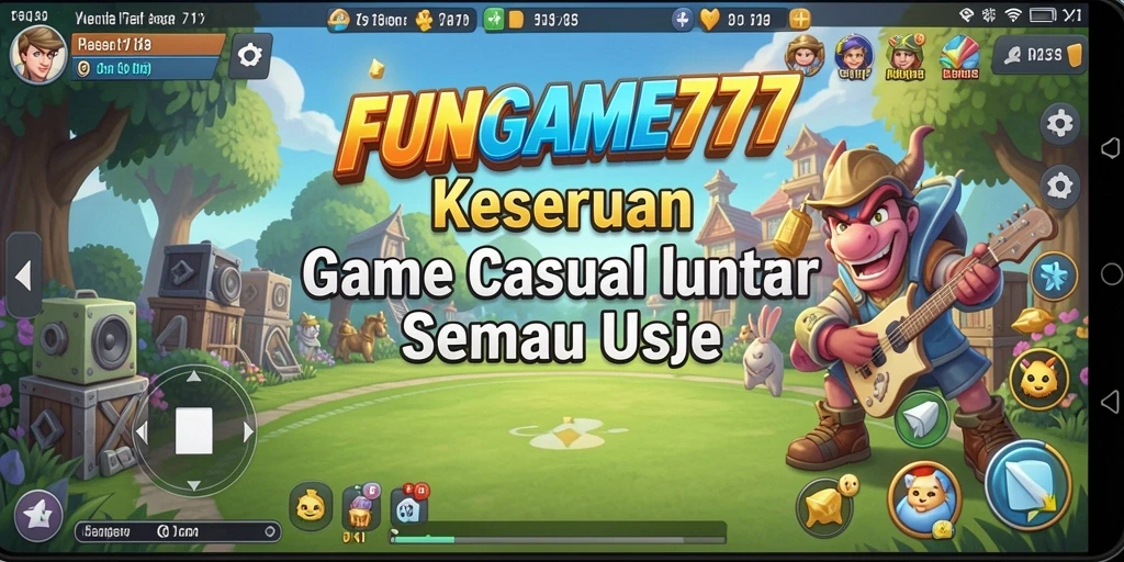 Tampilan seru gameplay FUNGAME777 yang memikat dan berwarna-warni.