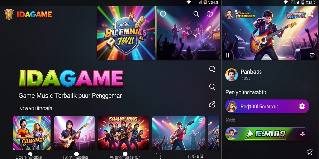 Tangkapan layar IDAGAME dengan gameplay musik yang seru.