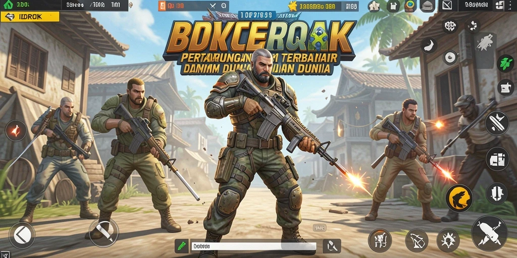 Screenshot IDROK menampilkan aksi seru dalam permainan Battle Royale.