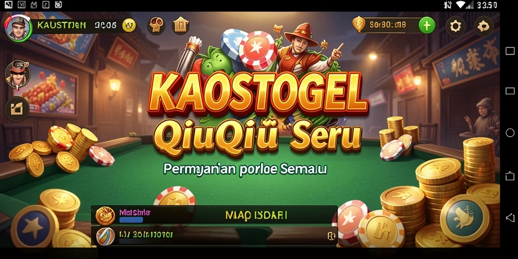Tampilan gameplay seru KAOSTOGEL dalam permainan QiuQiu.