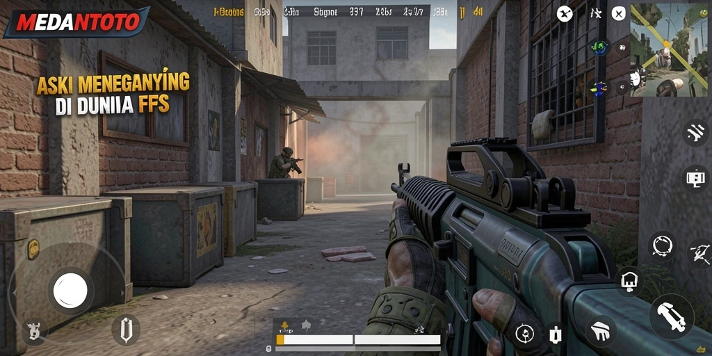 Gameplay seru MEDANTOTO dalam aksi tembak-menembak yang intens.