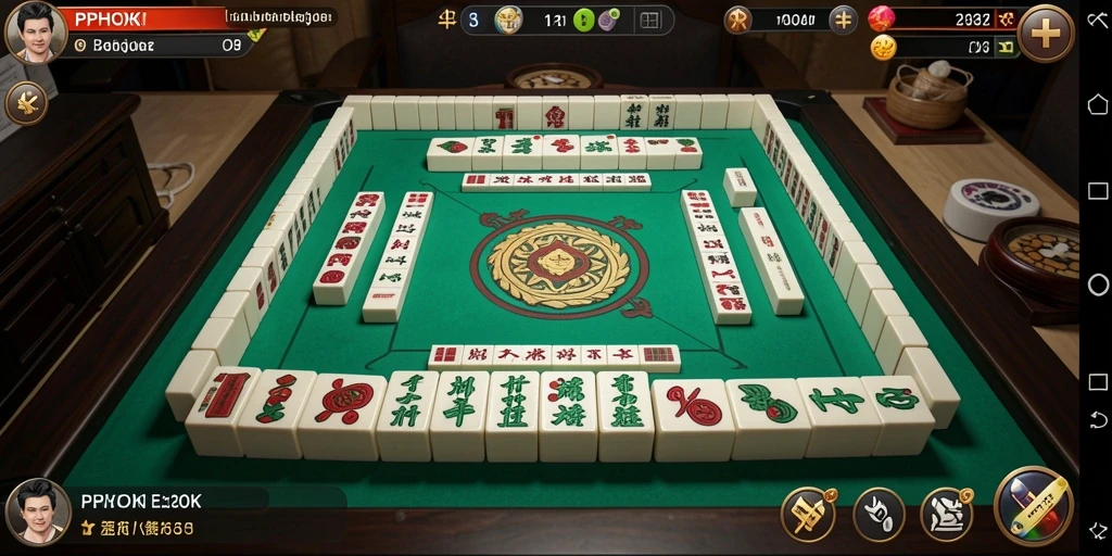 Tangkapan layar menampilkan momen permainan Mahjong yang mendebarkan.