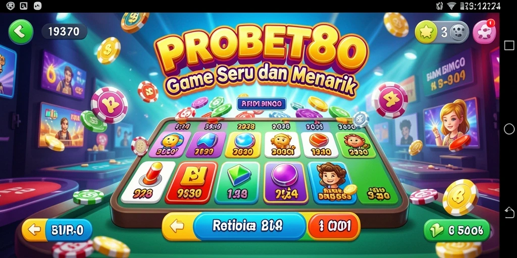 Screenshot gameplay Bingo PROBET88 yang seru dan menarik.