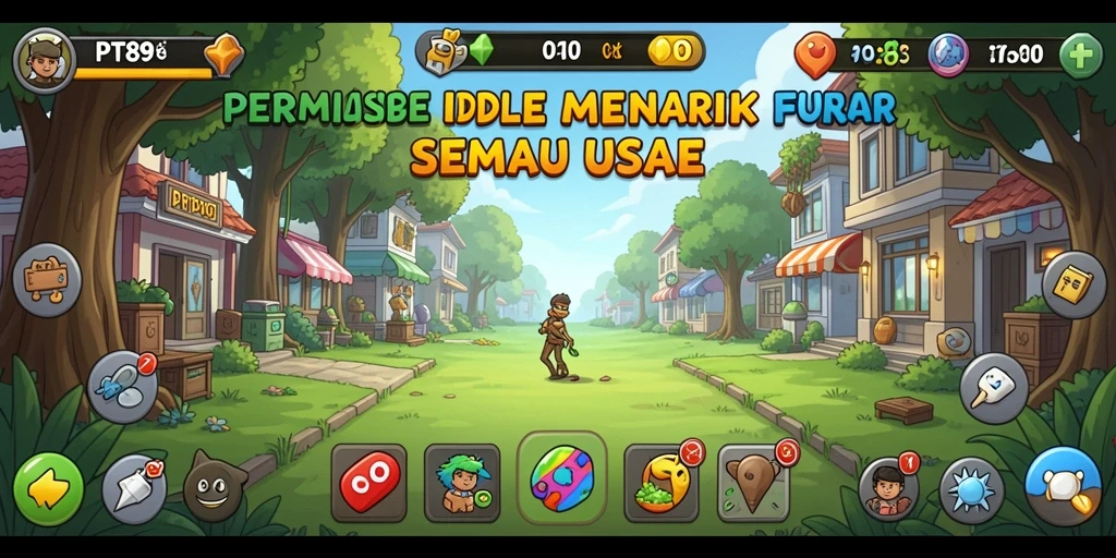 Screenshot utama PT89 menunjukkan gameplay santai dan interaktif.