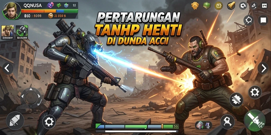 Tampilan aksi mendebarkan dari game QQNUSA dengan pertarungan seru.
