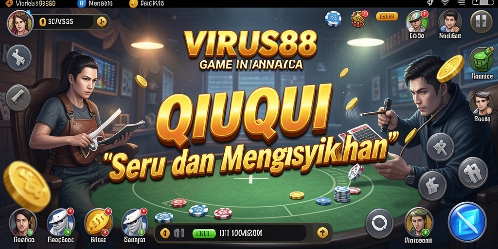 Gameplay seru dari VIRUS88 yang menampilkan kartu dan strategi QiuQiu.